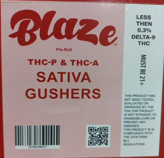 BLAZE Pre-rolls THC-A - THC-P  1.3 Grams