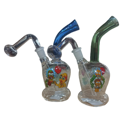 6" BEND NECK RICK & MORTY BONGS