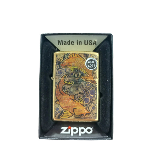 ZIPPO LIGHTER KOI FISH DESIGN