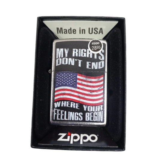 ZIPPO LIGHTER MY RIGHTS DON'T END DESIGN