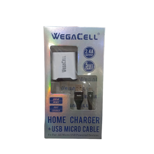 WEGACELL HOME CHARGER AND MICRO USB CABLE