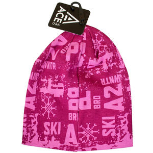 ACE LADIES PINK PRINTED BEANIE