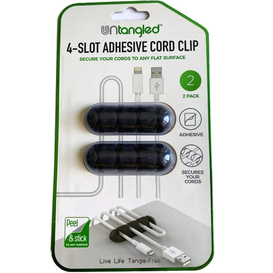 UNTANGLED - 4-SLOT ADHESIVE CORD CLIP