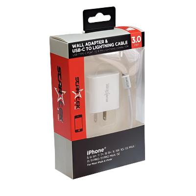 STARTEK WALL ADAPTER & USB-C TO LIGHTNING CABLE