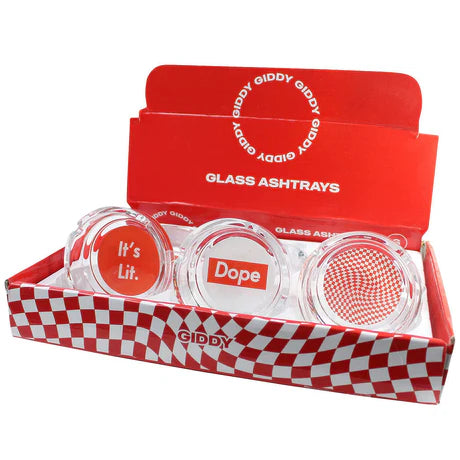 GIDDY GLASS ASHTRAYS DOPE DESIGN